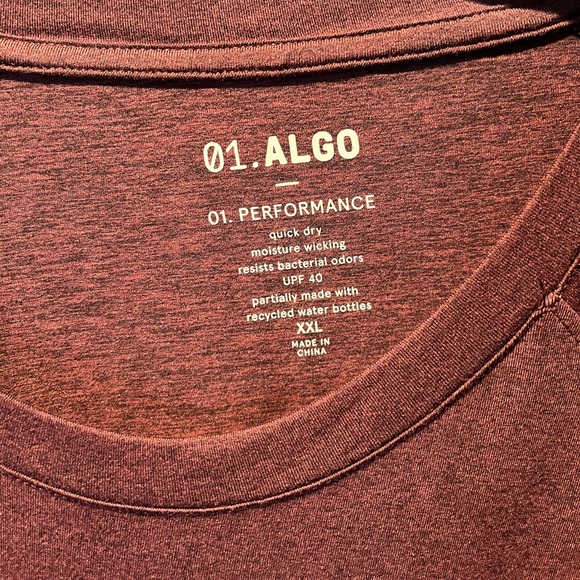 01.Algo Burgundy Performance Long Sleeve Shirt XXL NEW $30 - Picture 4 of 7
